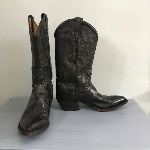 Tony Lama Shoes - Tony Lama Classic Black Cowboy Boots| Vintage